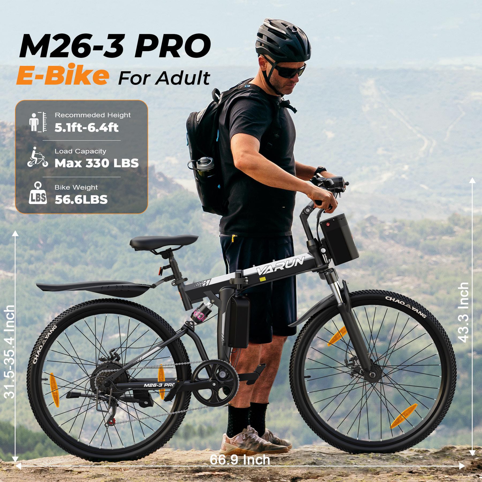 Voir la diapositive 5 : VARUN Vtt électrique pliant varun m26-3 pro 26 pouces