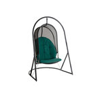 HESPERIDE Fauteuil oeuf suspendu en aluminium émeraude et graphite Pacha - Hespéride