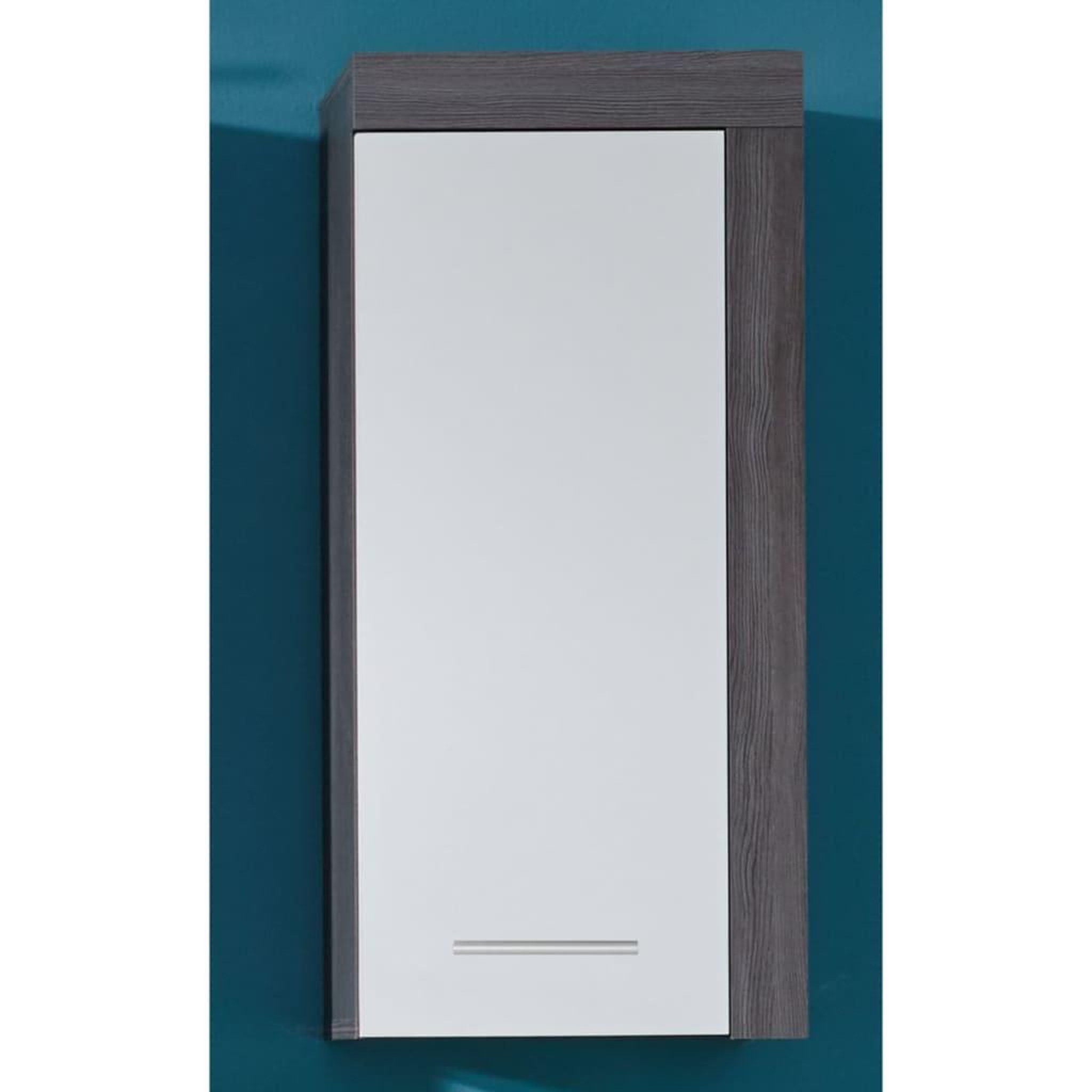 Voir la diapositive 1 : Trendteam Trendteam Armoire murale de rangement Miami blanc et argente fume