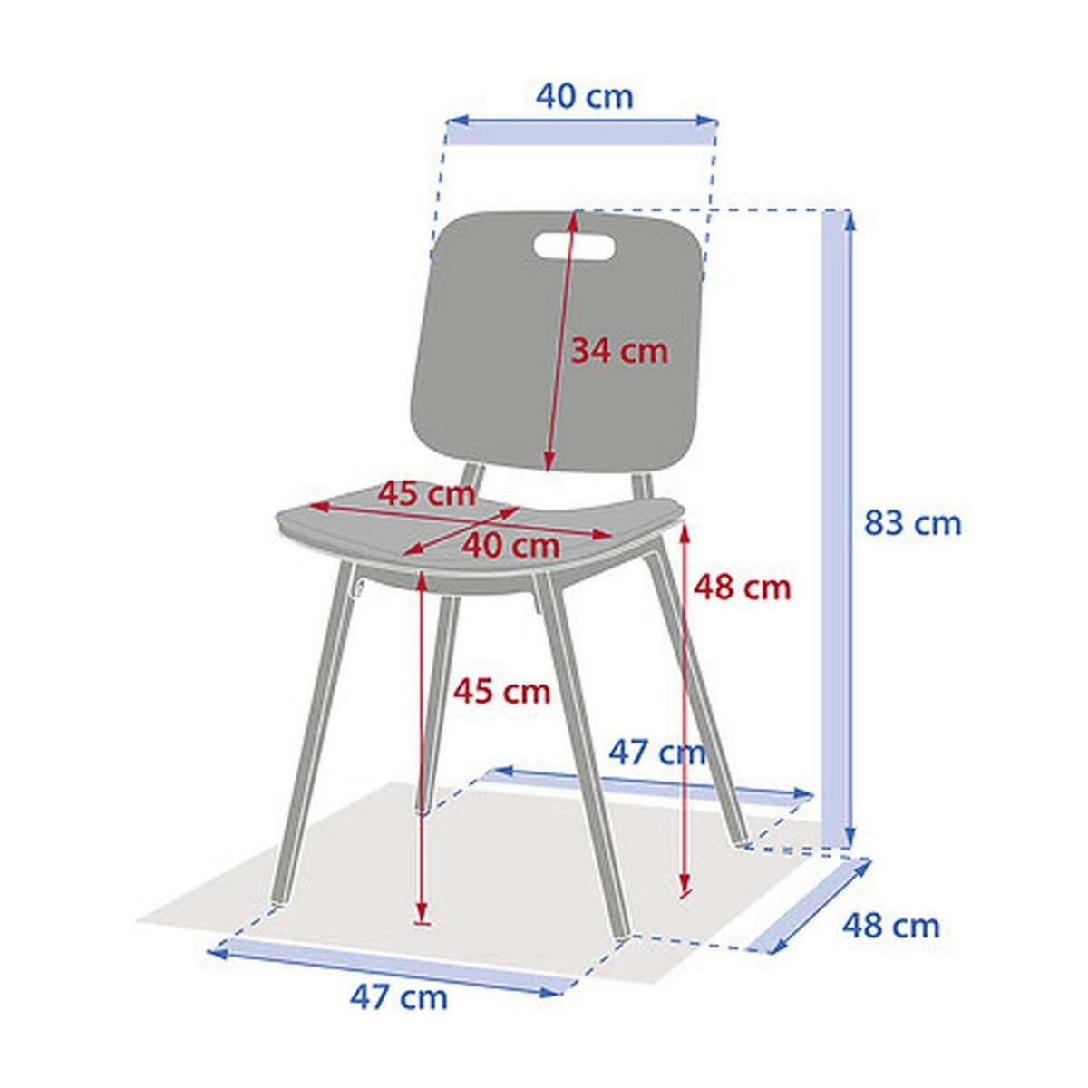 HESPERIDE Lot de 2 chaises hautes de jardin en aluminium TERZANO - Beige et argile