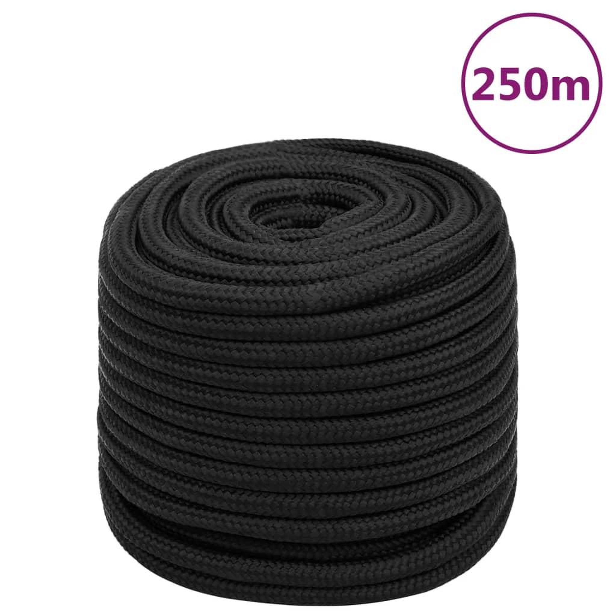 VIDAXL Corde de bateau Noir complet 16 mm 250 m polypropylene