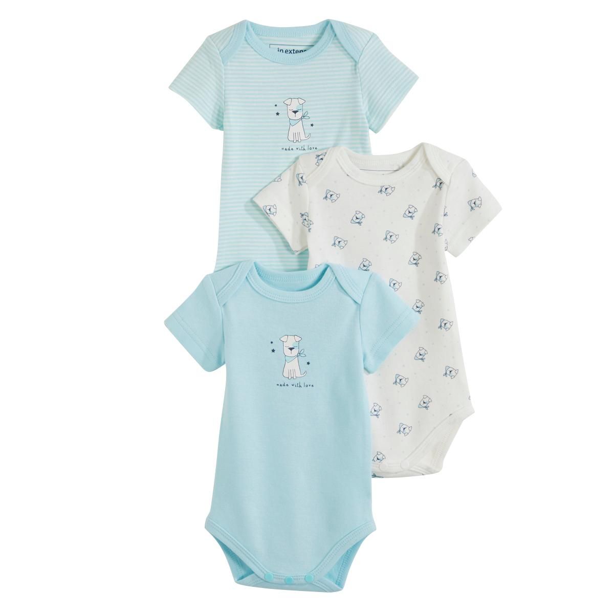 IN EXTENSO Lot de 3 bodies manches courtes bébé garçon