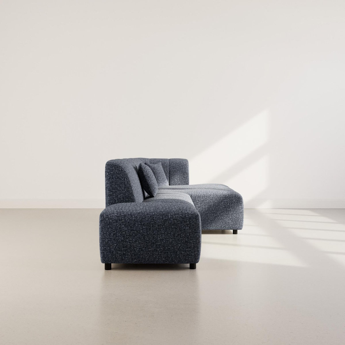 LISA DESIGN Curtis - canapé d'angle droit 4 places sans accoudoir en tissu texturé