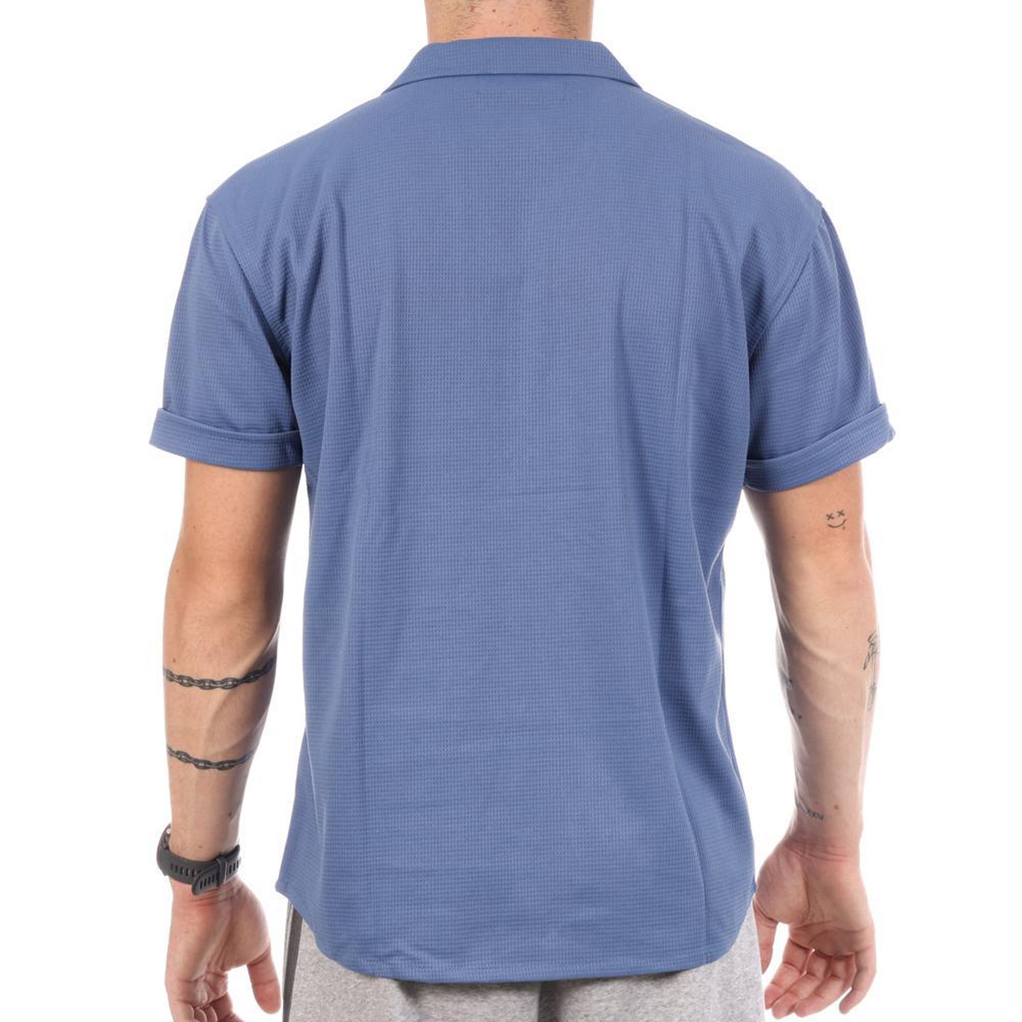 Voir la diapositive 2 : PANAME BROTHERS Chemise Manches Courtes Bleu Homme Paname Brothers DOV