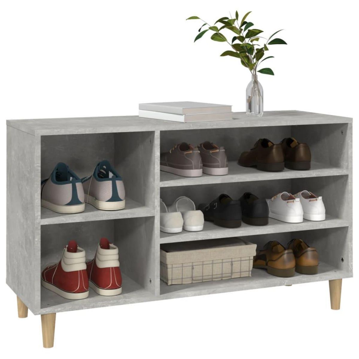 VIDAXL Armoire a chaussures Gris beton 102x36x60 cm Bois d'ingenierie