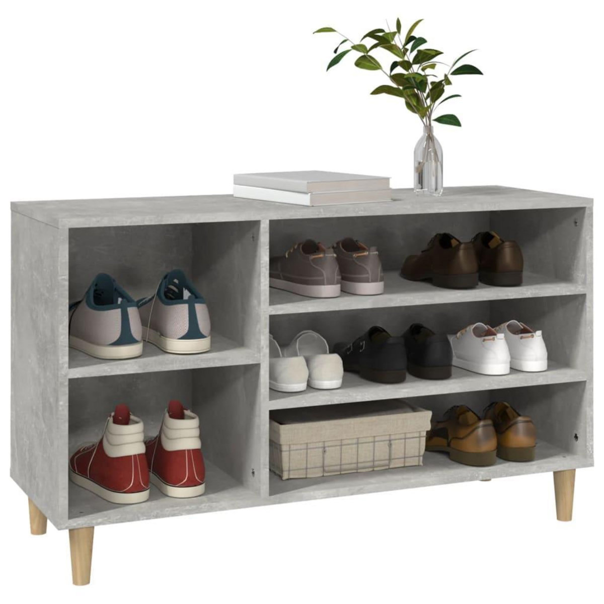 VIDAXL Armoire a chaussures Gris beton 102x36x60 cm Bois d'ingenierie
