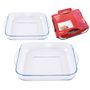 Voir la diapositive 2 : Lot de 2 plats carré en verre x2