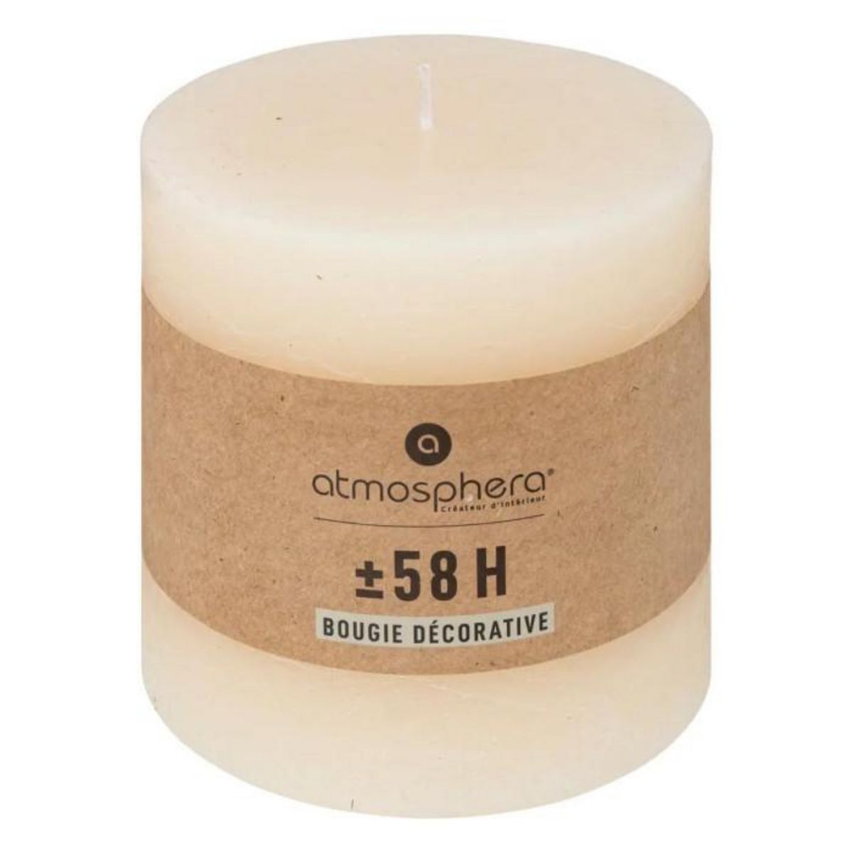 ATMOSPHERA Bougie Cylindrique  Rustic  10cm Ivoire