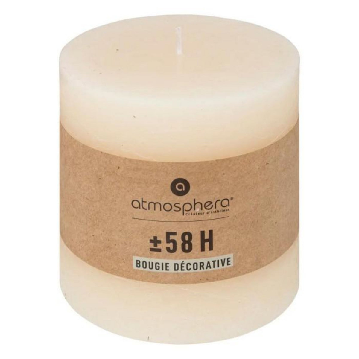 ATMOSPHERA Bougie Cylindrique  Rustic  10cm Ivoire