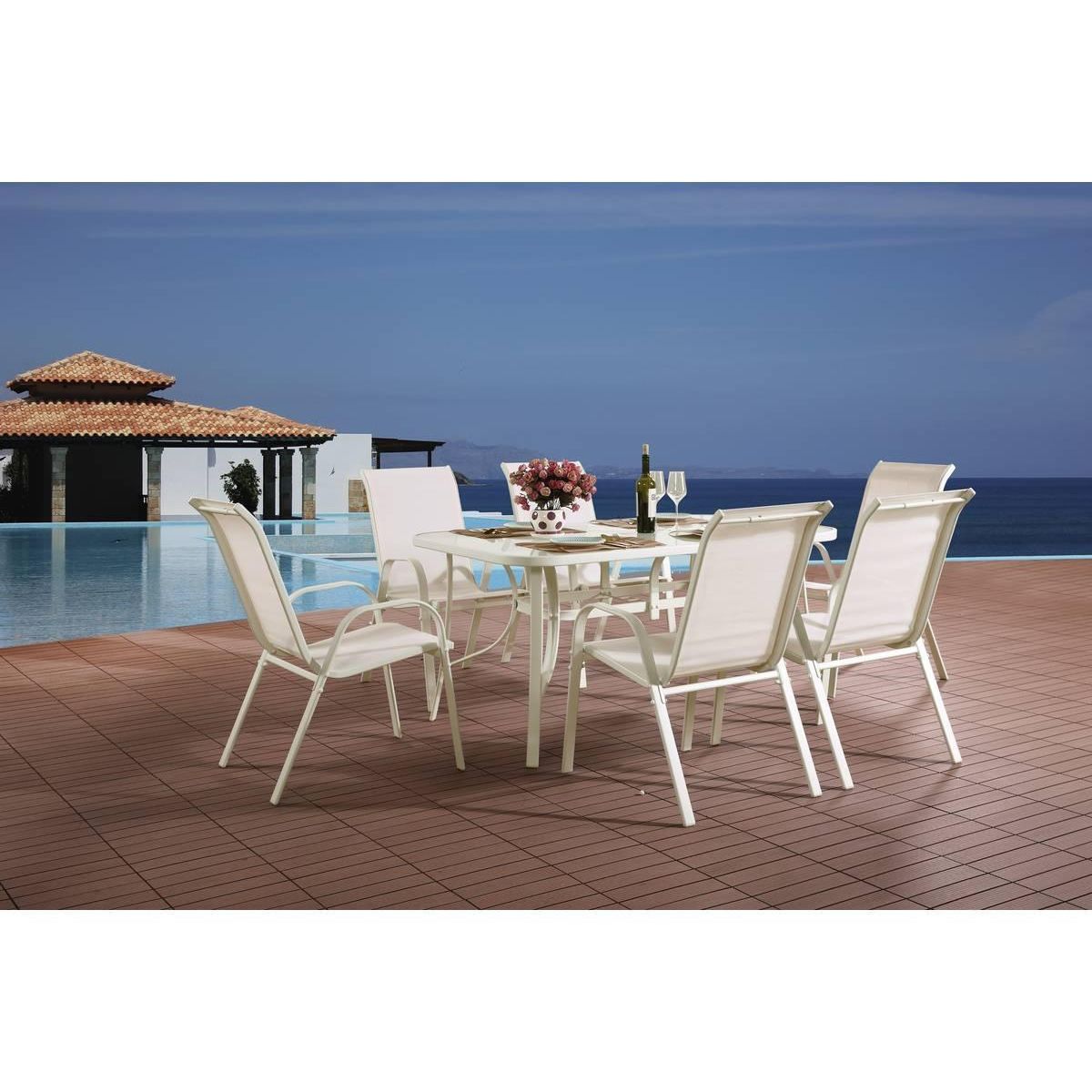 Habitat et Jardin Salon de jardin en textilène  Cordoba  - Phoenix - Ecru