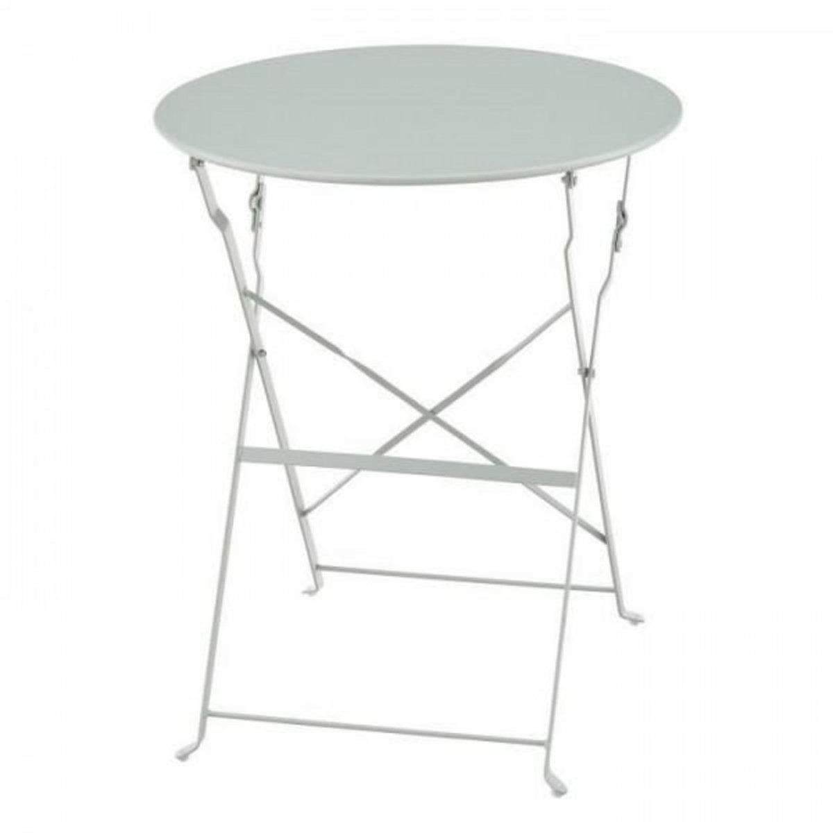 MARKET24 Set bistrot 2 personnes - Table ronde 60 cm avec 2 chaises - Acier thermolaqué - Vert
