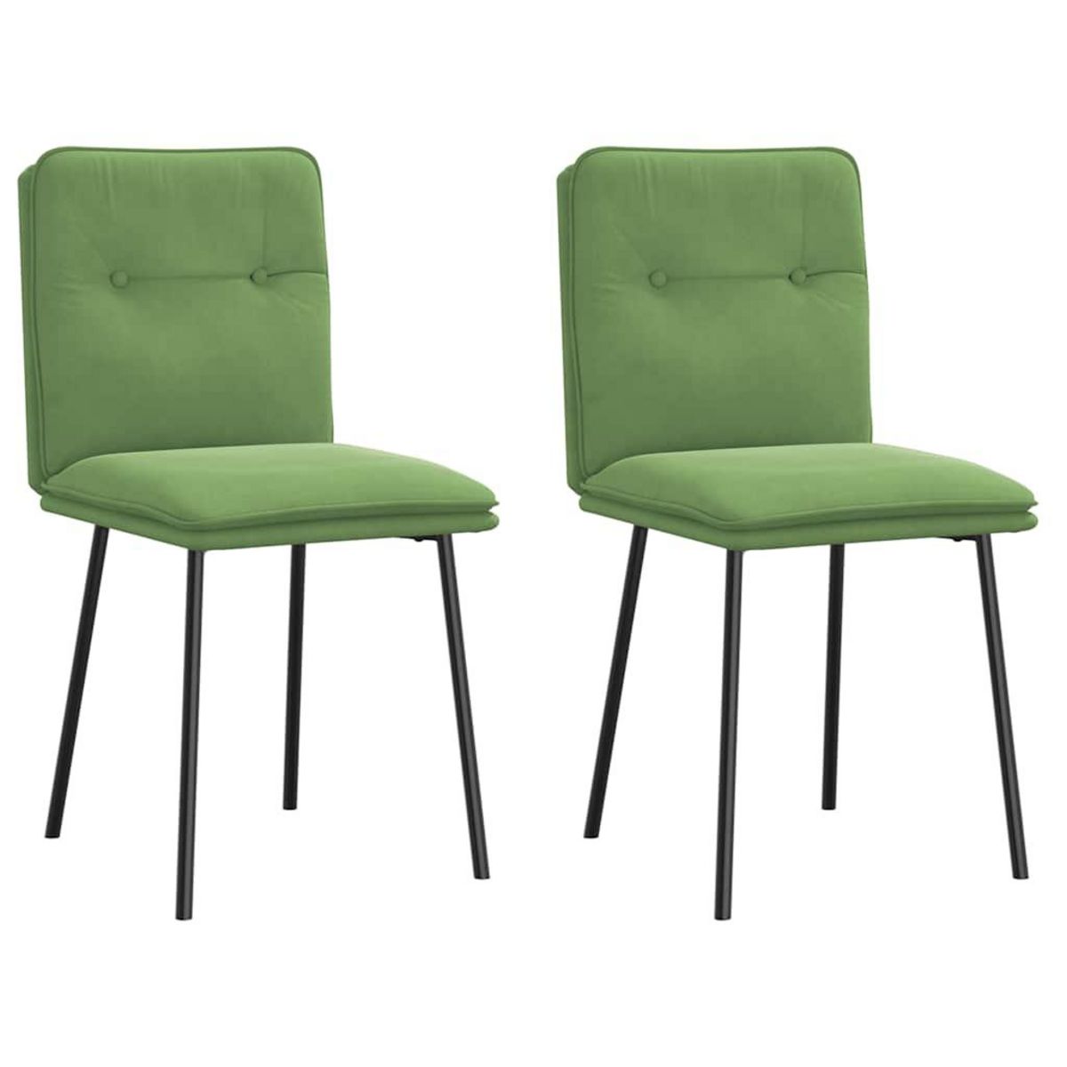 VIDAXL Chaises a manger lot de 2 Vert clair Velours