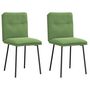 Voir la diapositive 1 : VIDAXL Chaises a manger lot de 2 Vert clair Velours