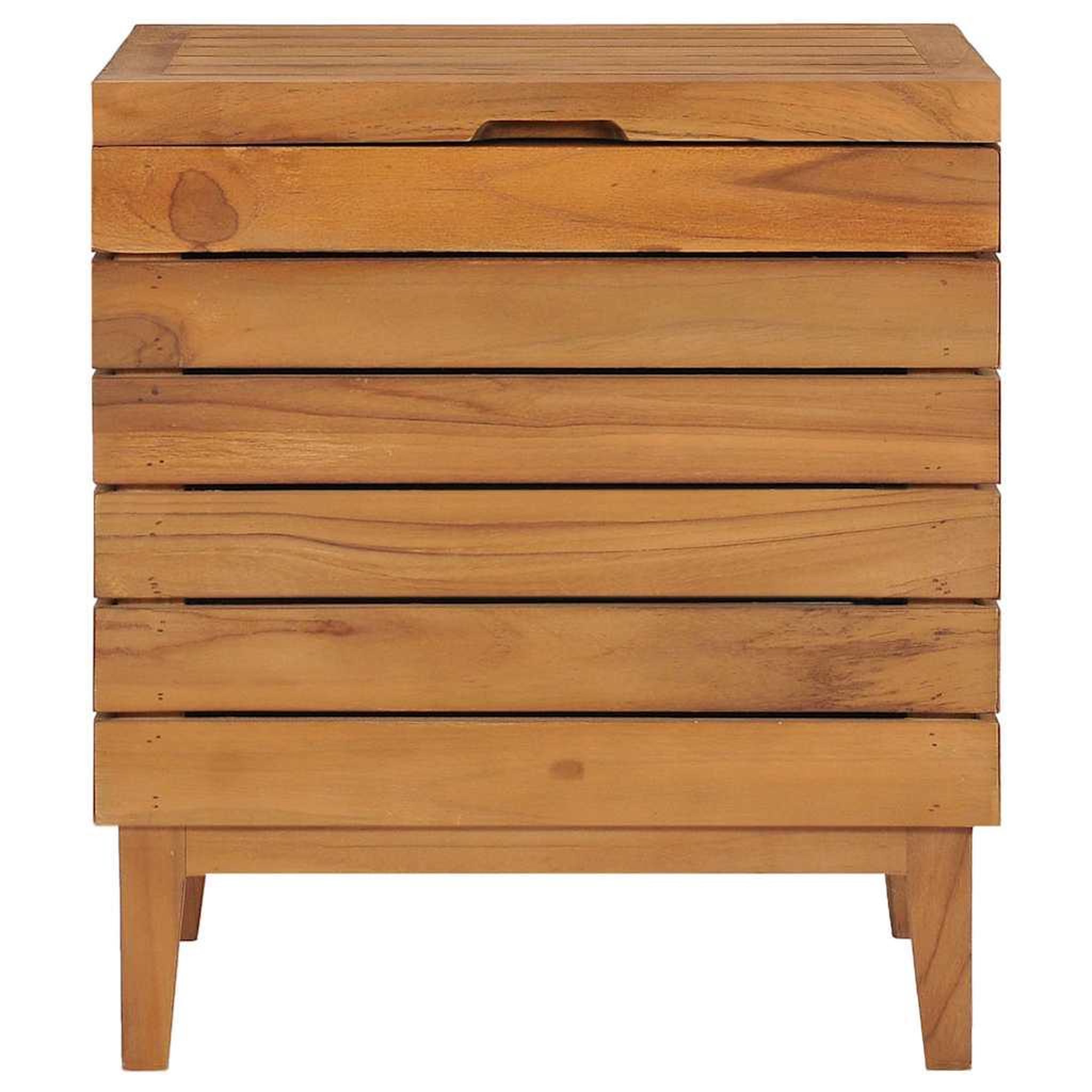 Voir la diapositive 2 : VIDAXL Panier a linge 40x30x45 cm bois de teck massif