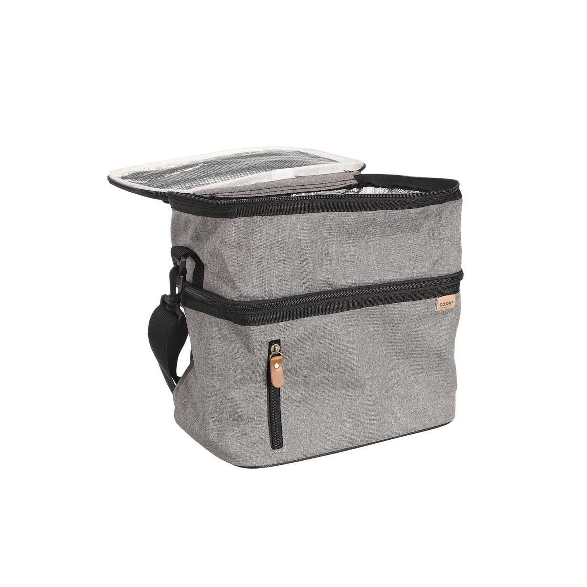 Voir la diapositive 3 : COOK CONCEPT Sac Lunch Double  Zippé  28cm Gris