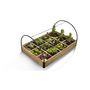 Voir la diapositive 2 : Inkazen Carré potager avec serre - Bois et PVC - 12 compartiments - 0,92m² - AROMA