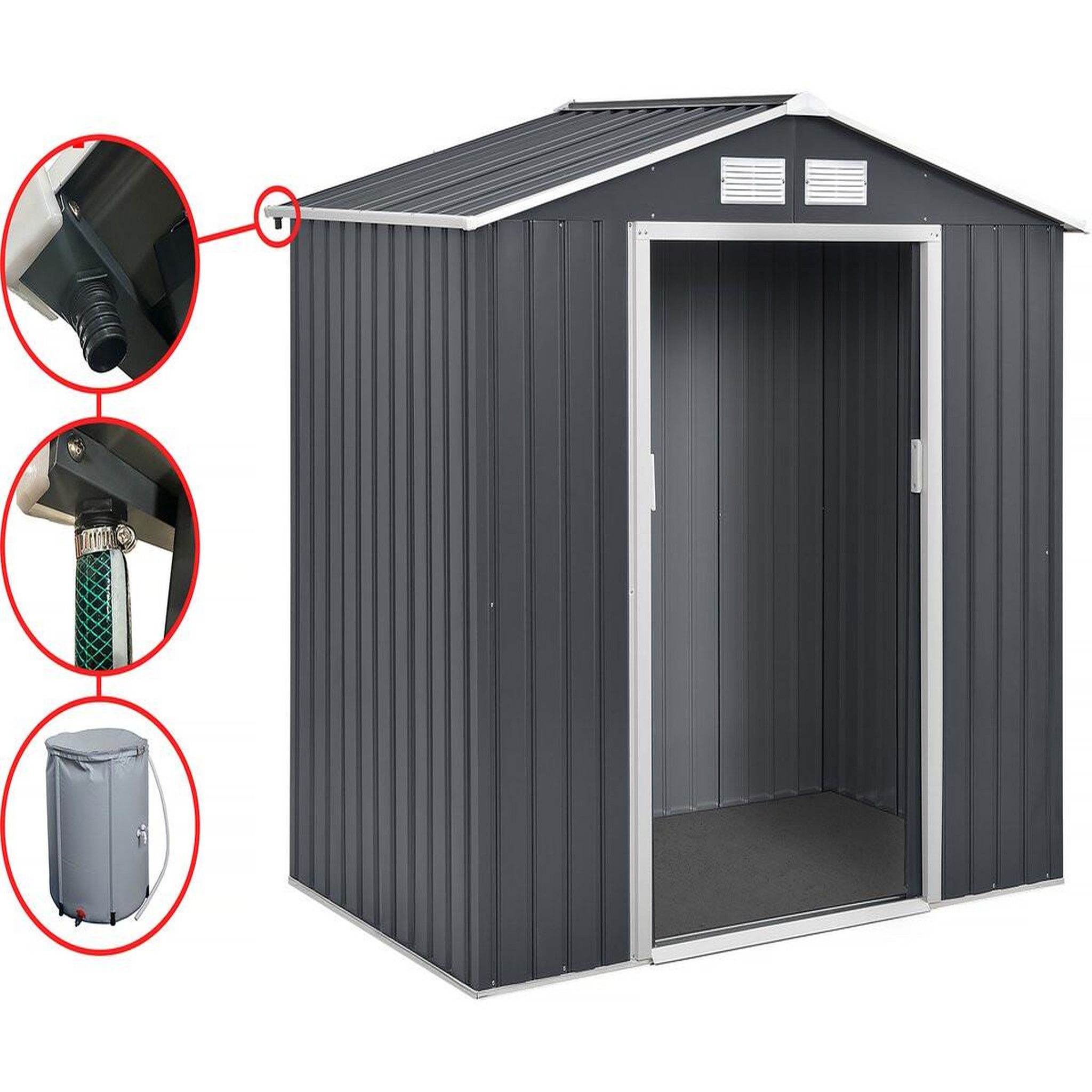 Voir la diapositive 4 : Habitat et Jardin Gouttière pour abri de jardin en métal et garage de 13 à 18.5m2