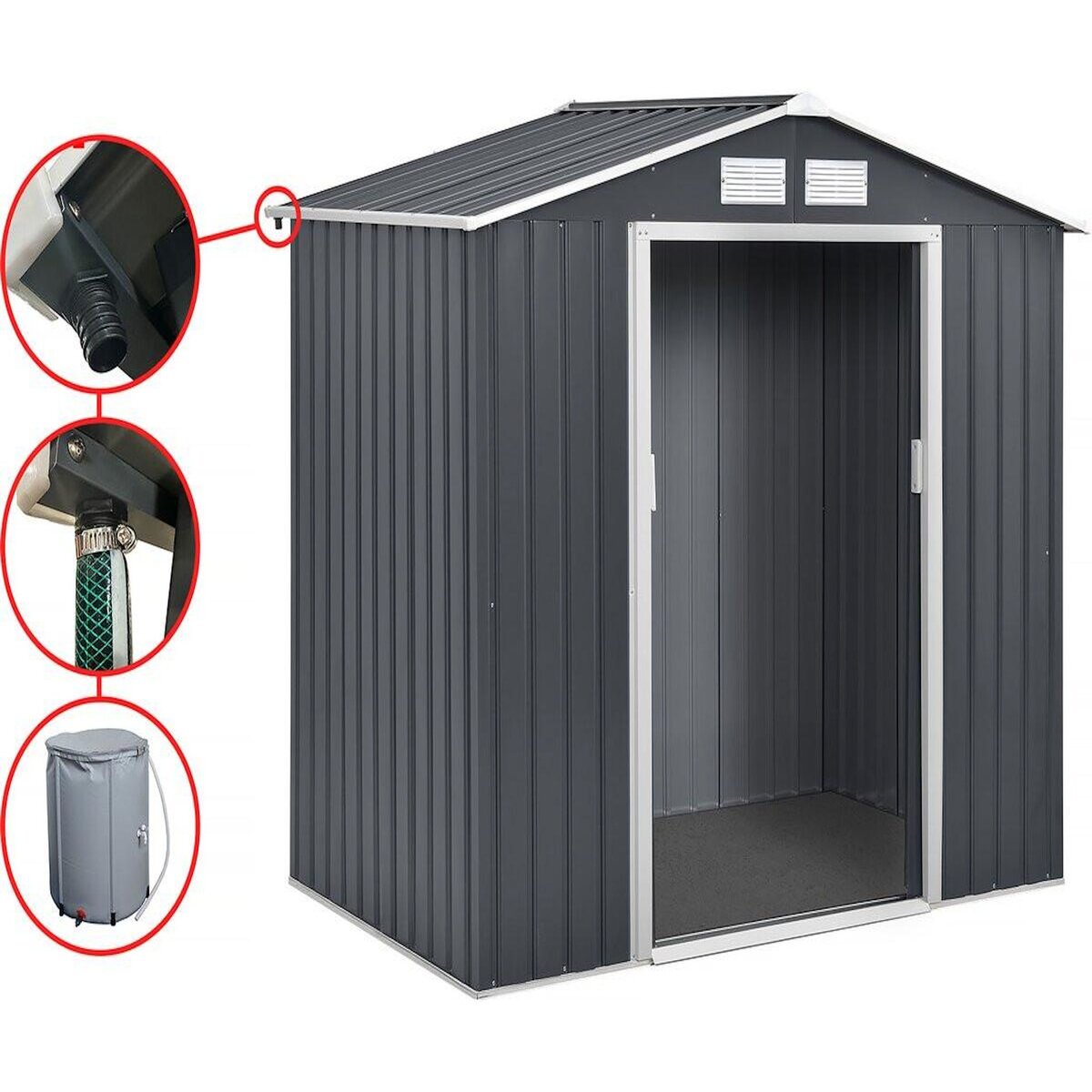 Habitat et Jardin Gouttière pour abri de jardin en métal et garage de 13 à 18.5m2