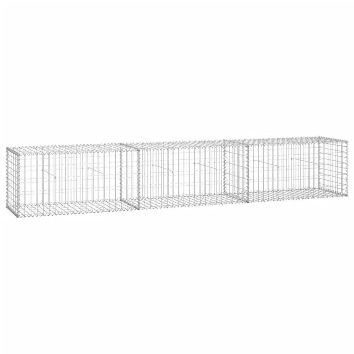 VIDAXL Mur en gabion avec couvercles Acier galvanise 300 x 50 x 50 cm