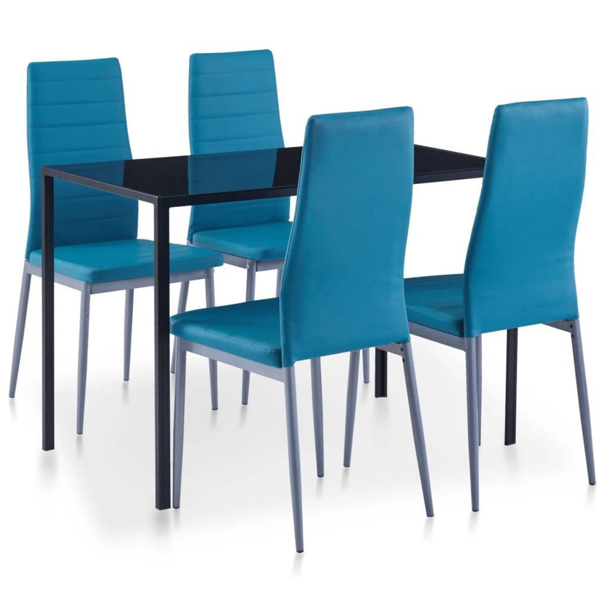 VIDAXL Ensemble de salle a manger 5 pcs Bleu