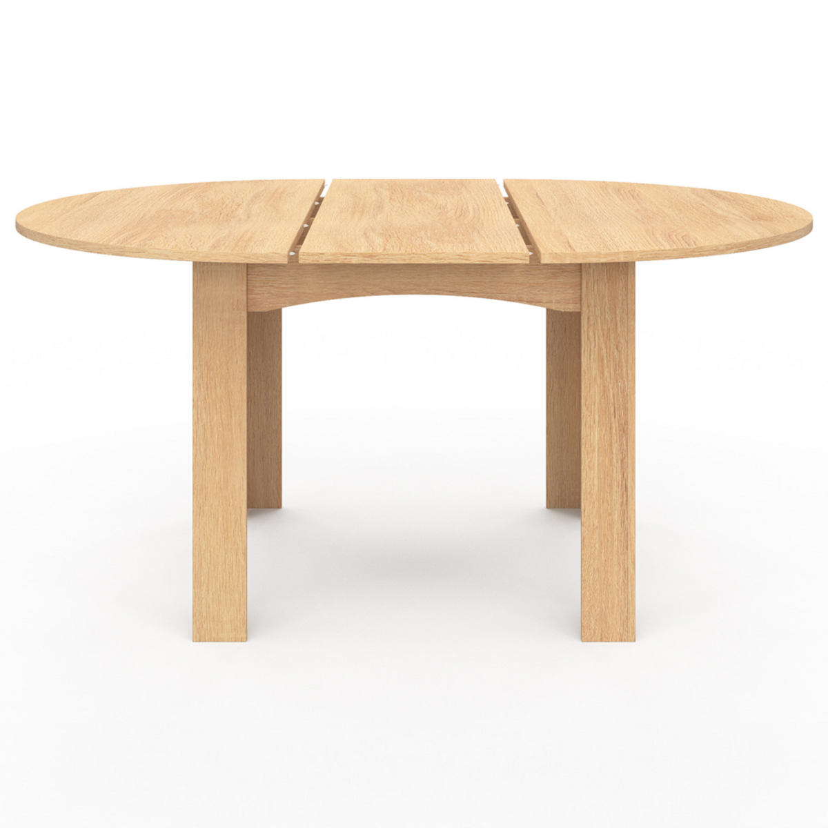 ID MARKET Table à manger extensible ronde DONA 4-8 personnes façon hêtre 110-150 cm