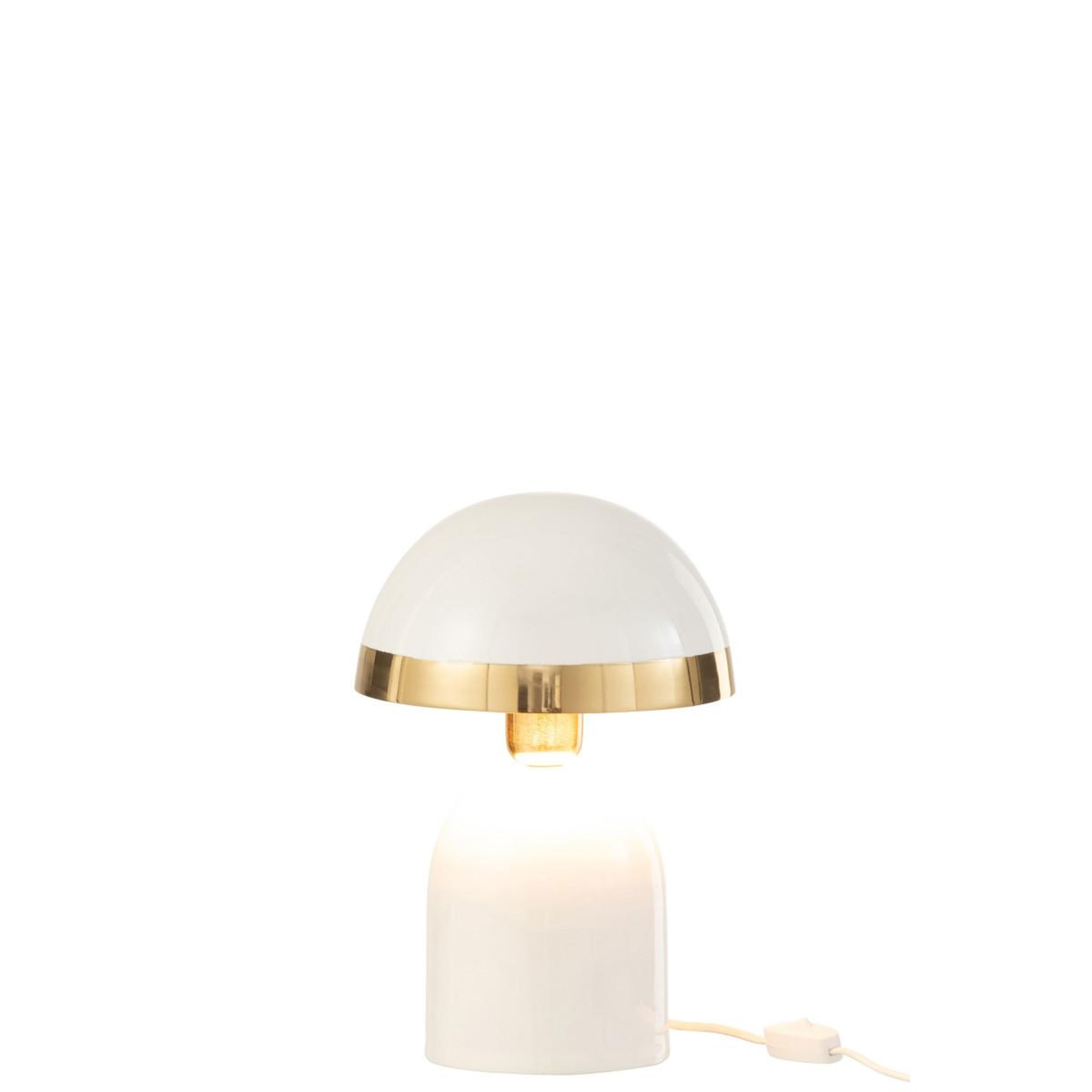 Voir la diapositive 2 : J-LINE Lampe à poser en métal  pearly  30cm blanc
