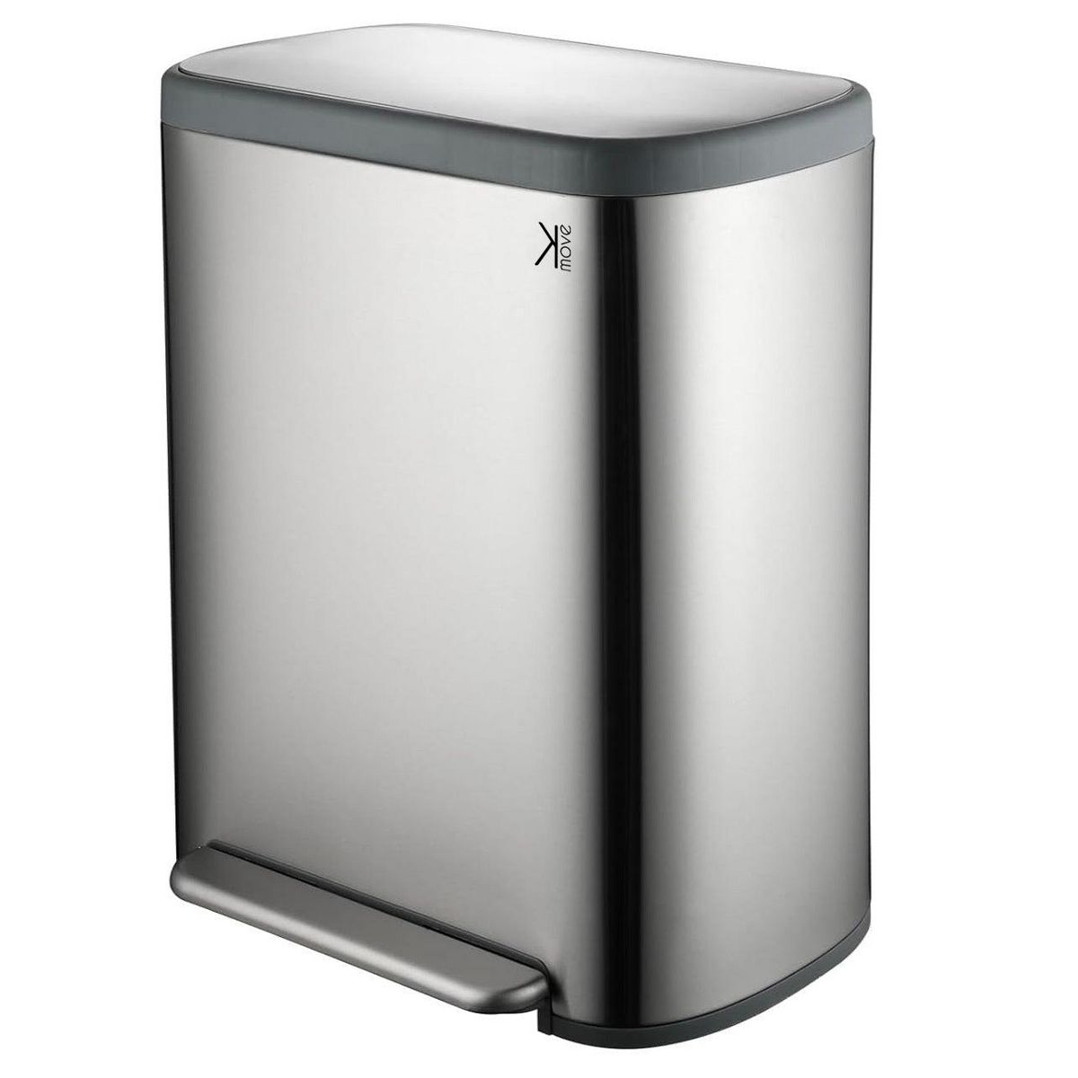 Kitchen move Poubelle de tri sélectif EMPIRE Argent Acier inoxydable 60L
