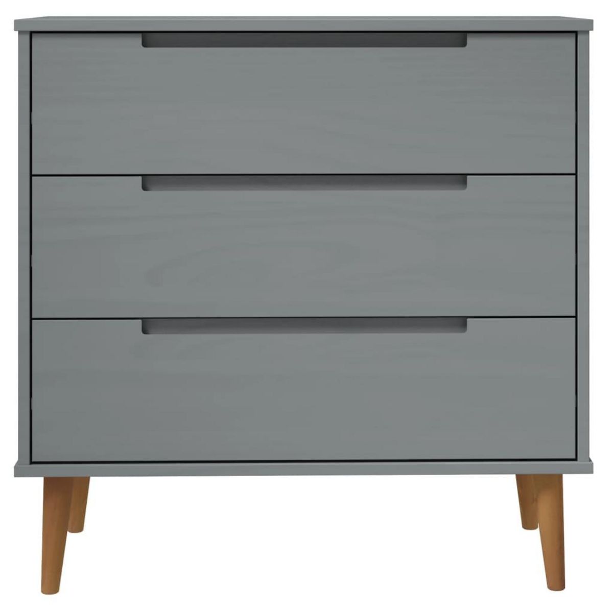VIDAXL Commode MOLDE Gris 80x40x80 cm Bois de pin massif