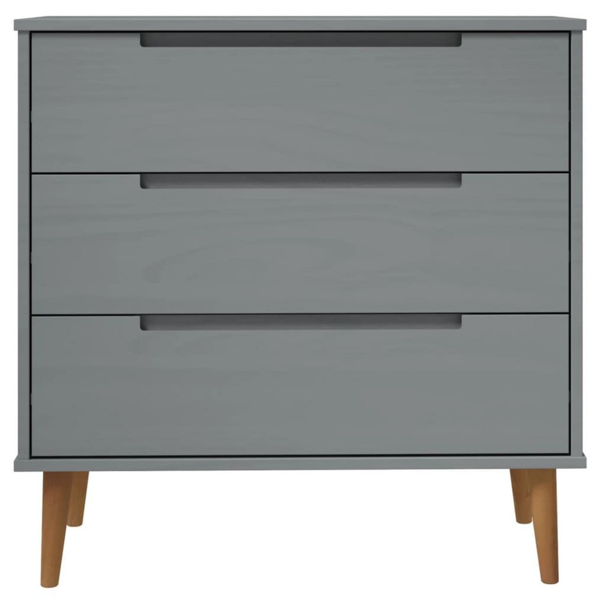 VIDAXL Commode MOLDE Gris 80x40x80 cm Bois de pin massif