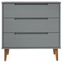 Voir la diapositive 4 : VIDAXL Commode MOLDE Gris 80x40x80 cm Bois de pin massif