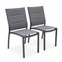 Voir la diapositive 6 : SWEEEK Table de jardin extensible aluminium + 8 assises - Chicago Anthracite/Gris taupe - Table en aluminium 175/245cm avec rallonge et 8 assises en textilène