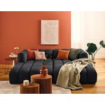 LISA DESIGN Debbie - canapé modulable droit 3 places avec double méridienne - assise profonde - en tissu texturé. Coloris disponibles : Beige, Rose, Noir, Marron, Bleu, Vert, Orange, Gris