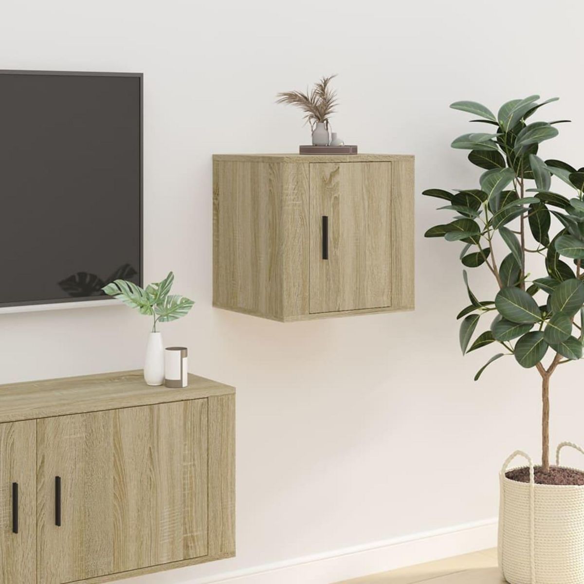 VIDAXL Meuble TV mural Chene sonoma 40x34,5x40 cm