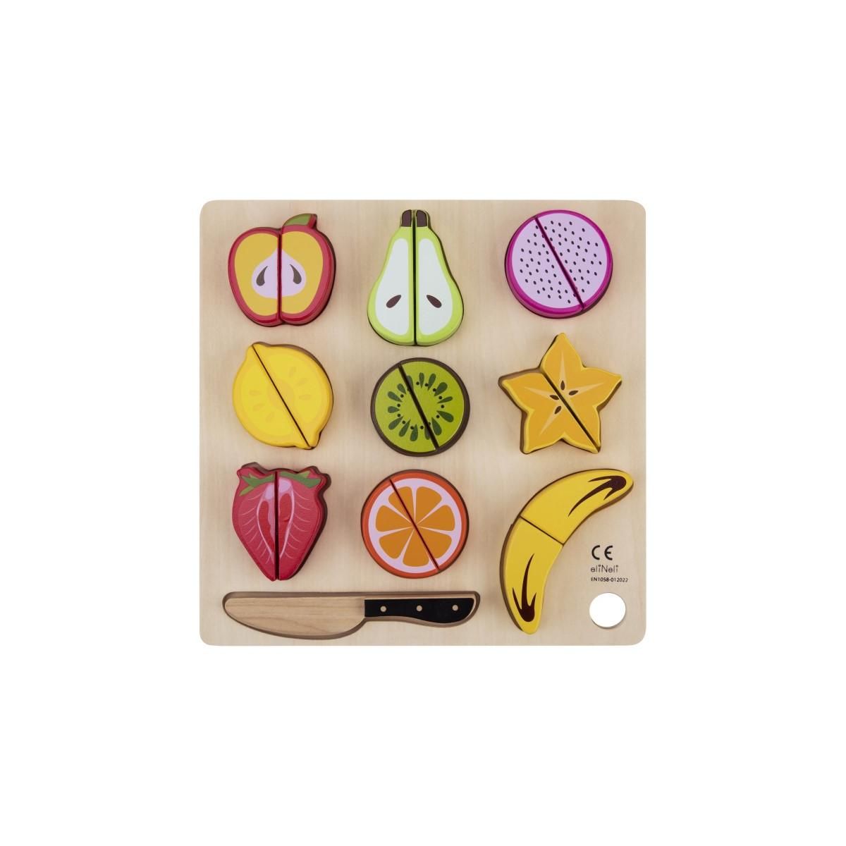 ELINELI Jeu d'imitation Coupe-Fruits en bois