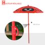 Voir la diapositive 5 : OUTSUNNY Ensemble salon de jardin enfant 4 pcs design coccinelle - table ronde + 2 chaises pliables + parasol - métal époxy oxford rouge