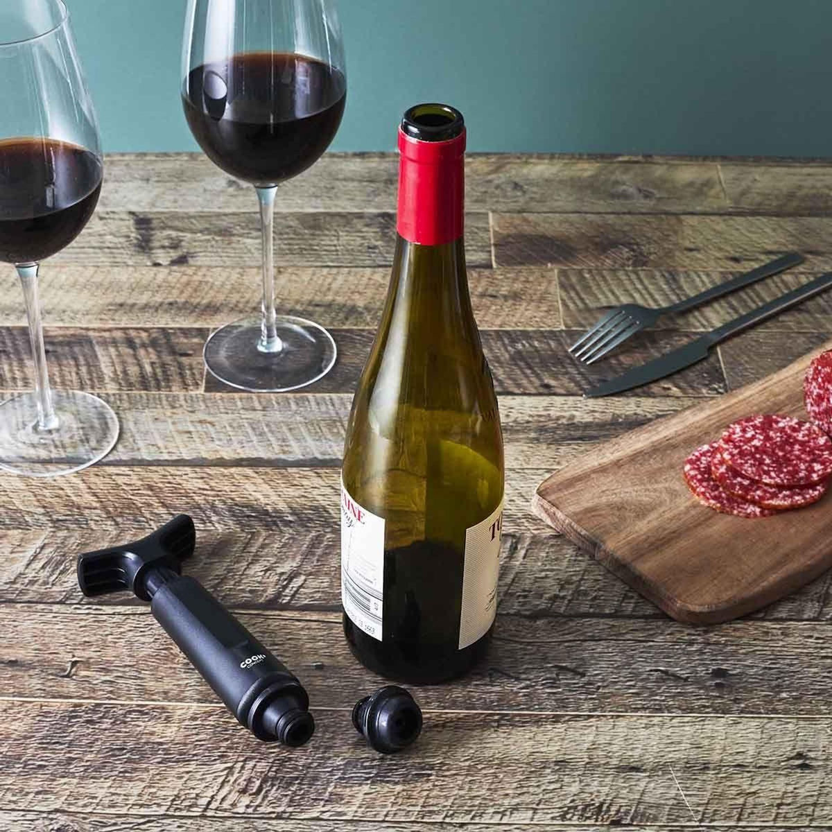Paris Prix Pompe à Vin Vide d'Air  2 Bouchons  16cm Noir