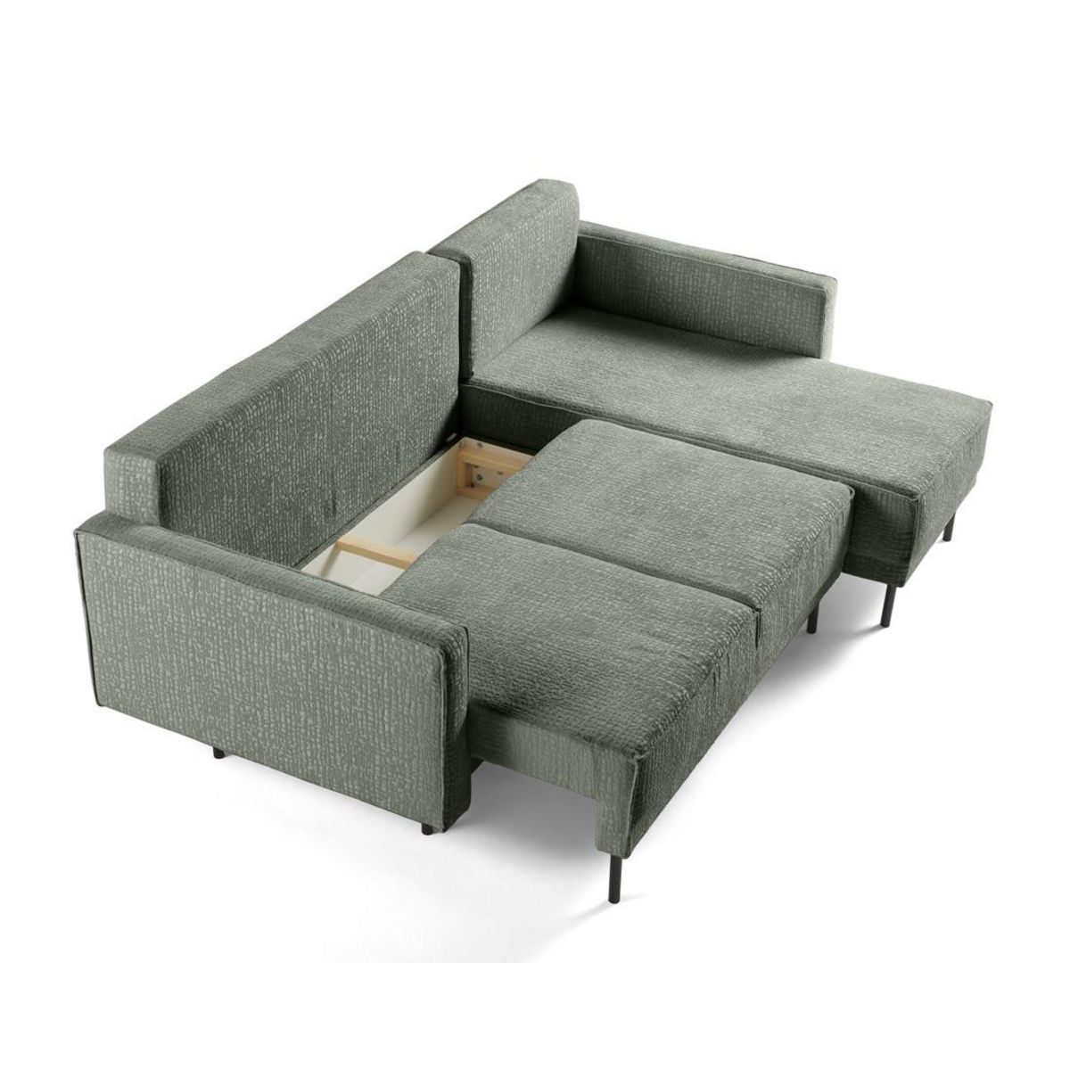 LISA DESIGN Charlie - canapé d'angle réversible 4 places - convertible avec coffre - en tissu velours relief