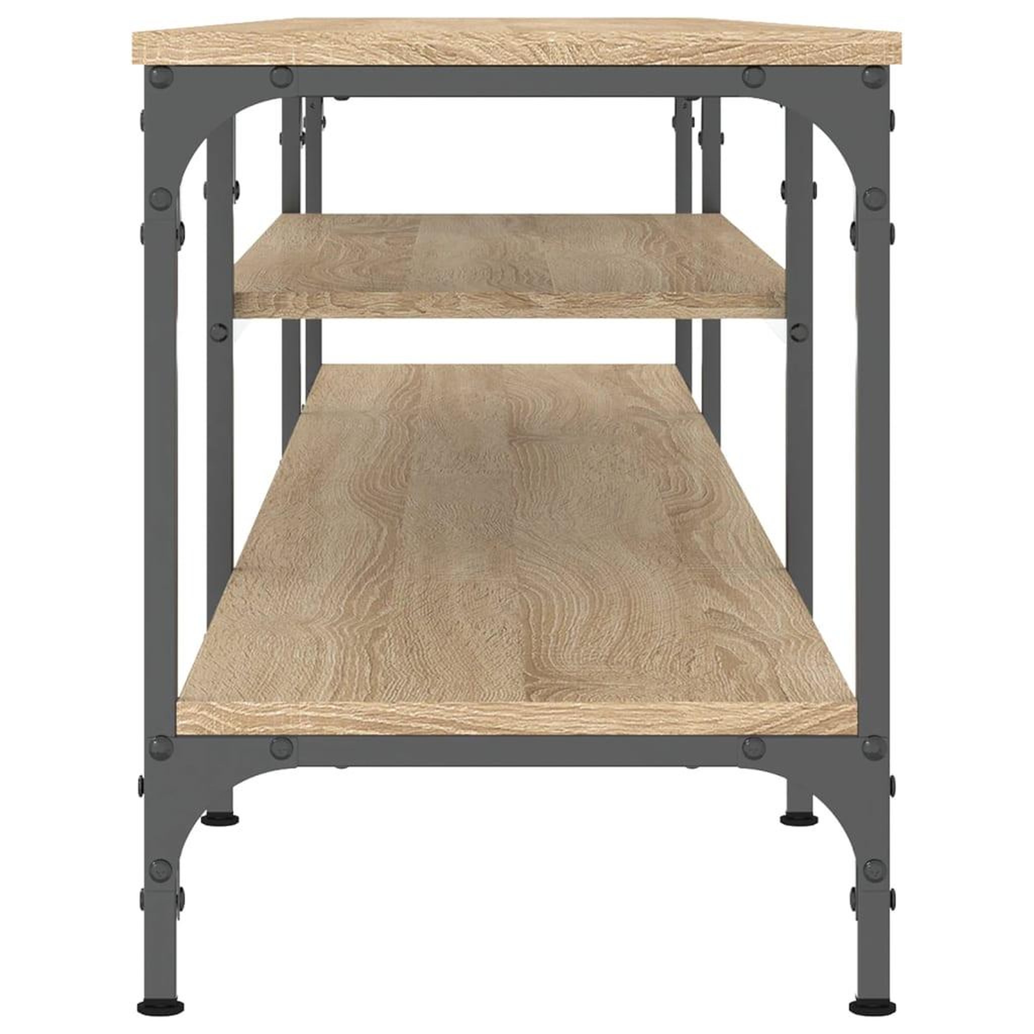 Voir la diapositive 5 : VIDAXL Meuble TV chene sonoma 201x35x45 cm bois d'ingenierie et fer