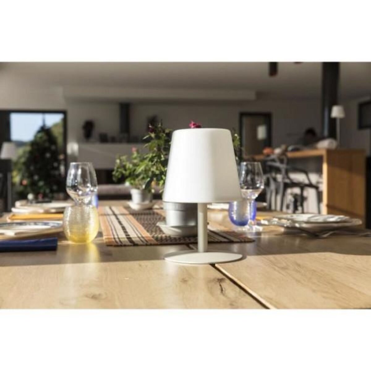 Lumisky Lampe de table sans fil LED Standy Mini Cream - LUMISKY - Acier creme - Blanc chaud/blanc froid - Autonome 8h
