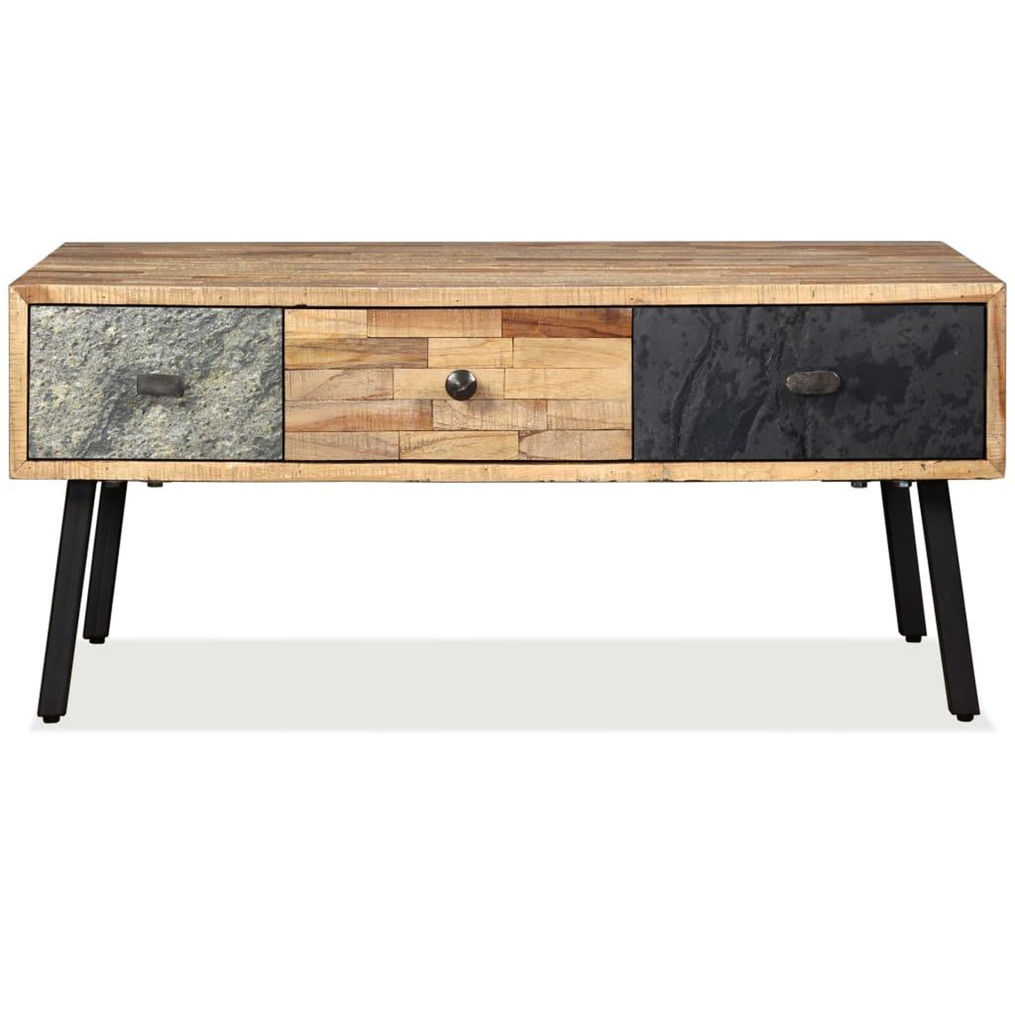 Voir la diapositive 3 : VIDAXL Table basse Teck de recuperation massif 90x65x40 cm