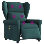 VIDAXL Fauteuil de massage inclinable electrique Vert fonce Tissu