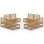 Voir la diapositive 2 : VIDAXL Salon de jardin 8 pcs marron miel bois de pin massif
