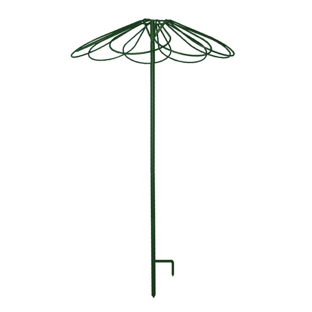 CENTRALE BRICO Tuteur parapluie 9 pétales vert sapin - 100x250 cm - Acier époxy
