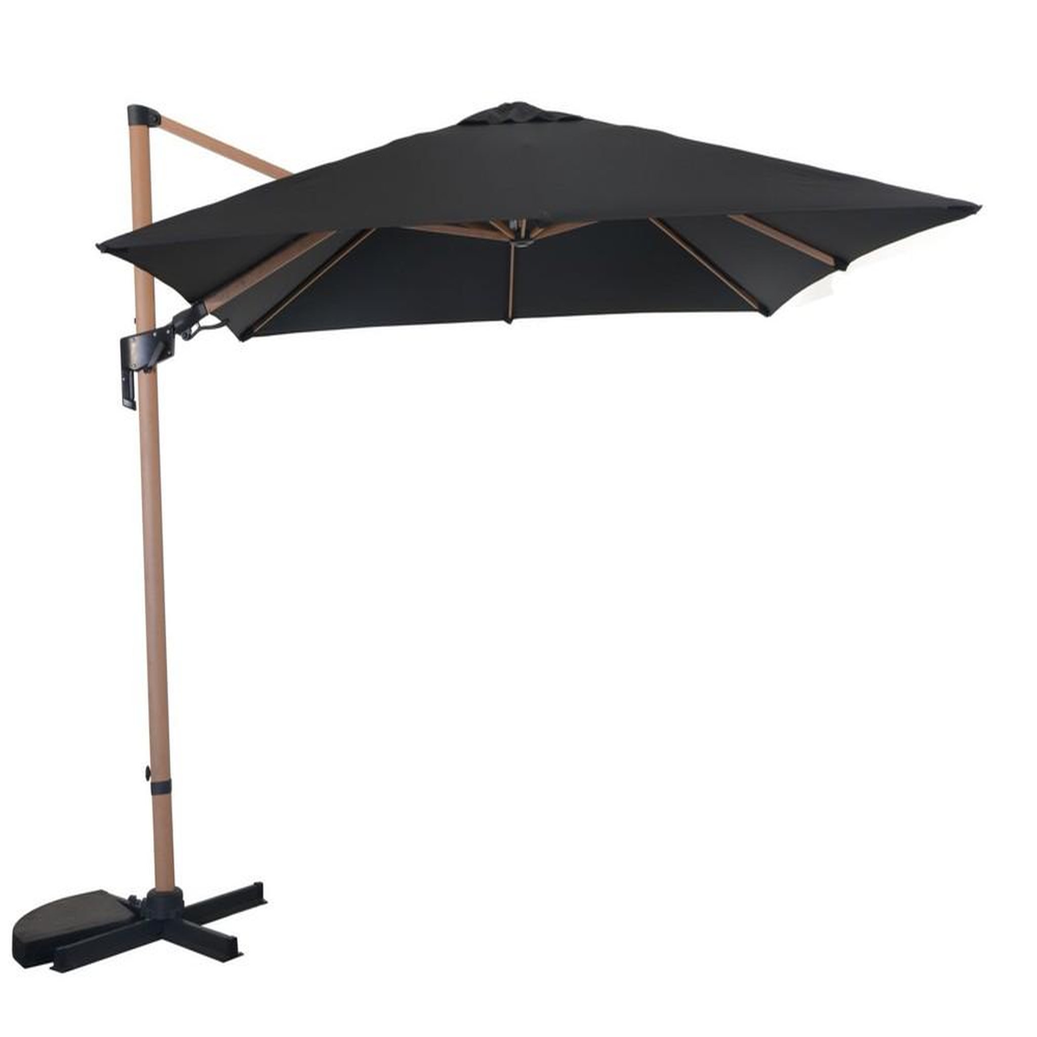 Proloisirs Parasol déporté LB orientable - heat look bois oak/gris 3 x 3 m