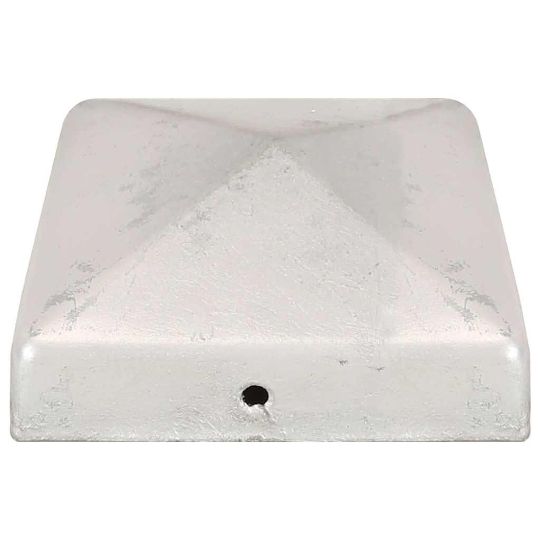 Voir la diapositive 4 : VIDAXL Bouchons de poteau de cloture 6 pcs metal galvanise 81x81 mm