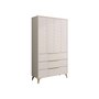 Voir la diapositive 1 : BEST MOBILIER Boccioni - buffet haut - beige - 3 tiroirs et 2 portes - 104x180 cm