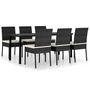 Voir la diapositive 2 : VIDAXL Ensemble a manger de jardin 7 pcs Resine tressee Noir