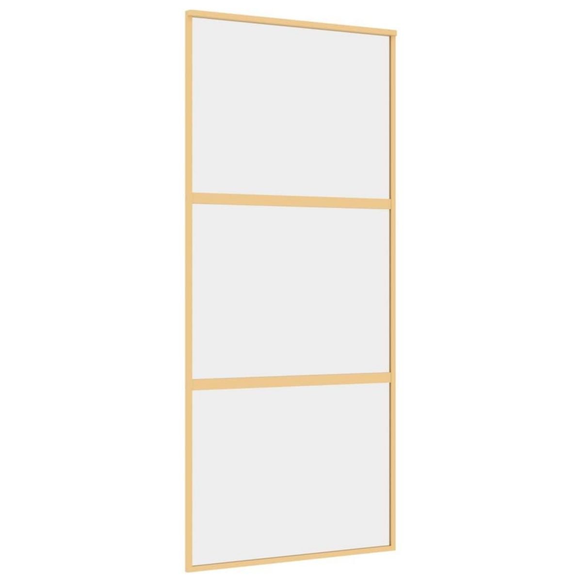 VIDAXL Porte coulissante dore 90x205 cm verre ESG clair et aluminium