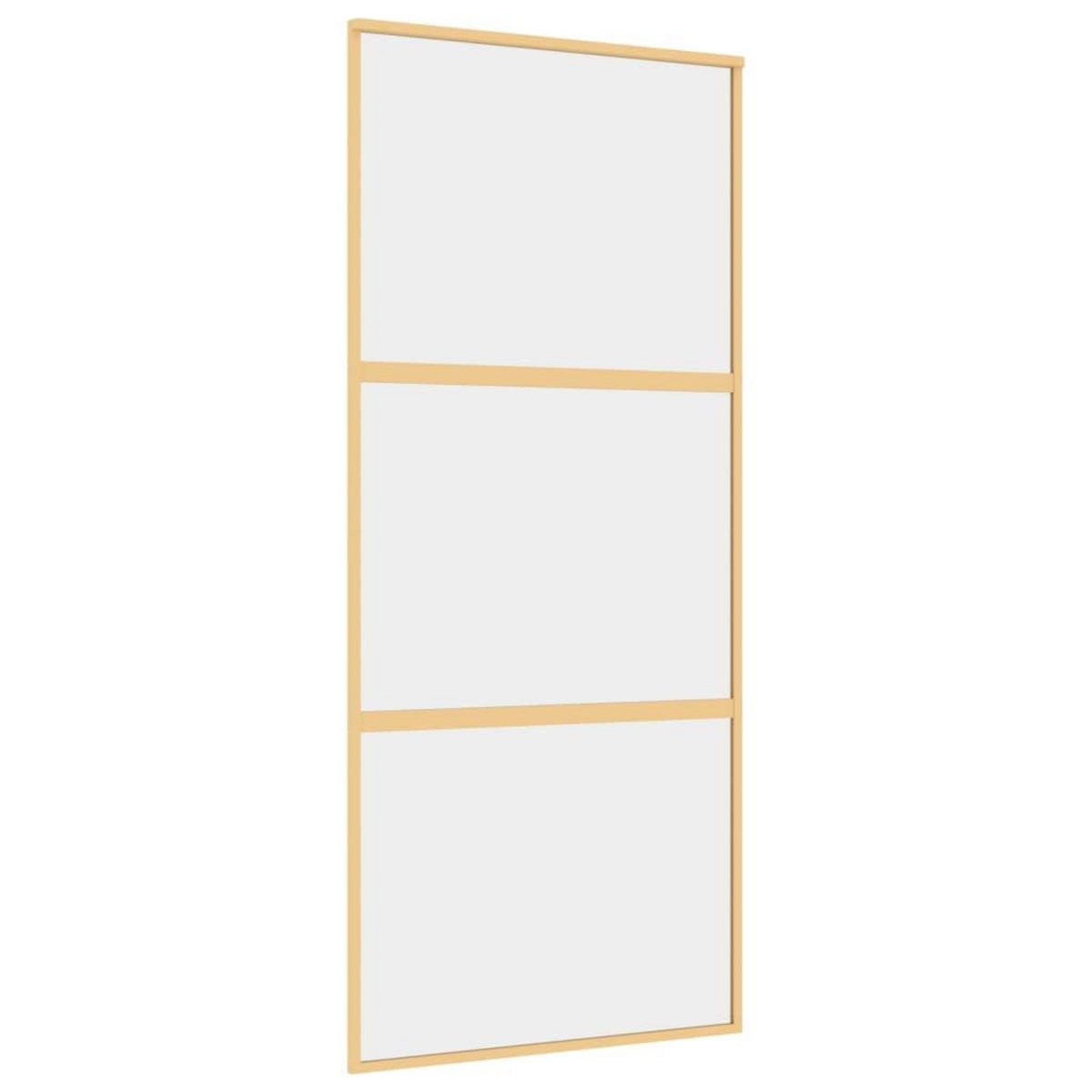 VIDAXL Porte coulissante dore 90x205 cm verre ESG clair et aluminium