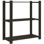 Voir la diapositive 5 : VIDAXL Support de rangement a 3 niveaux noir 80x38x90 cm bois pin